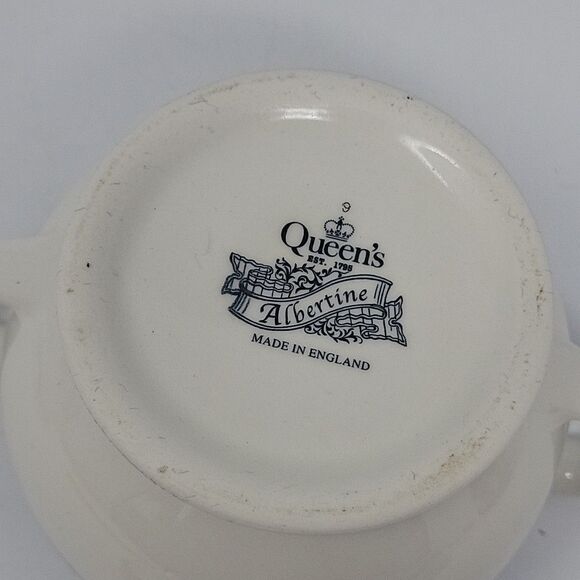 Vtg Queen's Albertine Sugar Creamer Blue English Porcelain England Replacement - Picture 15 of 16